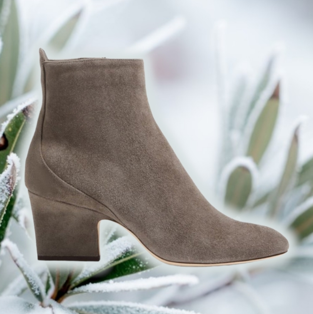 JIMMY CHOO Autumn 65 Suede Boots in Mushroom 41